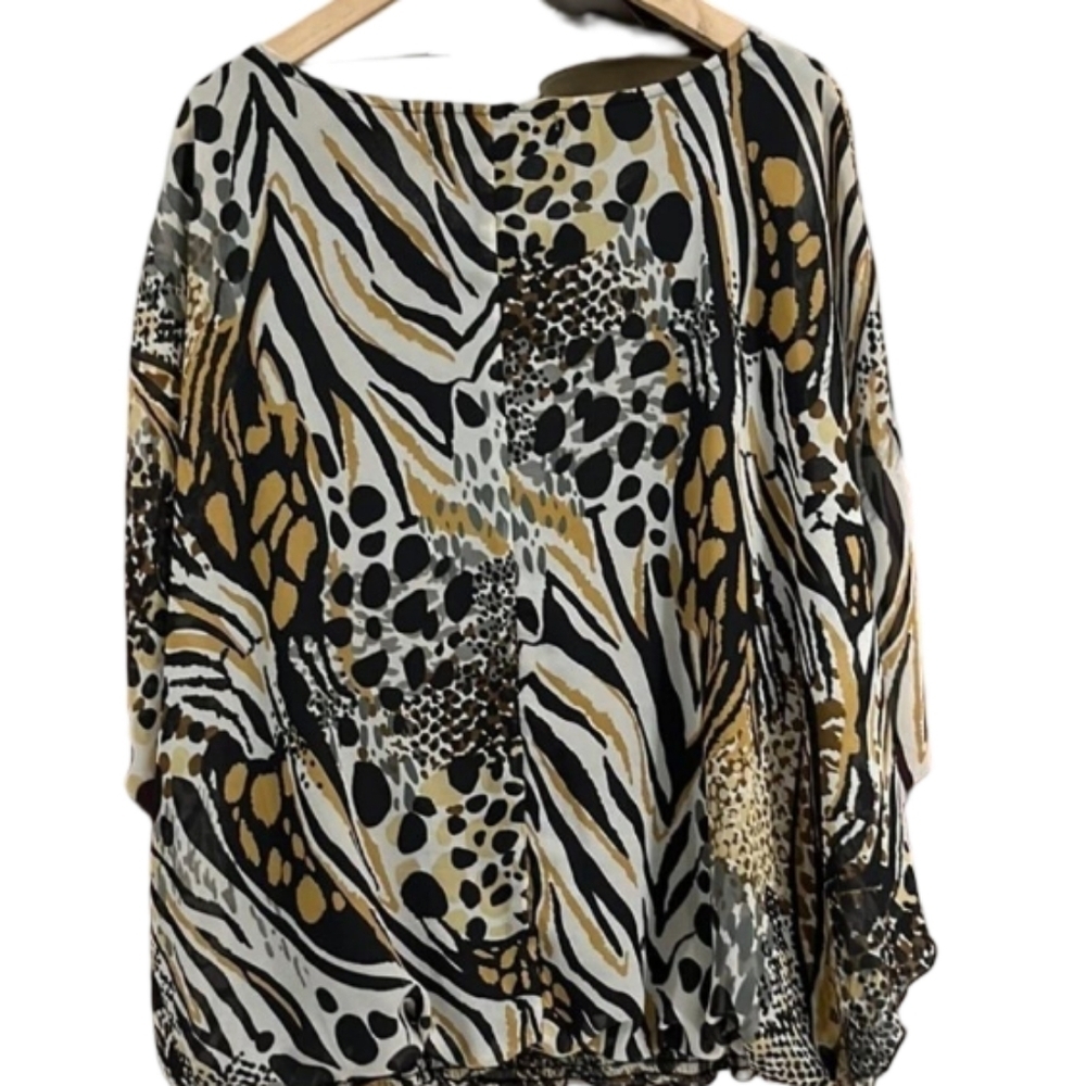 Aqua Blue Women Plus Size Relaxed Blouse Size 1X - Picture 2 of 5